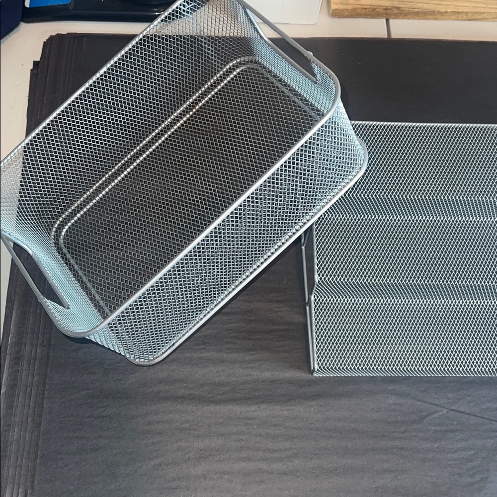 Silver Metal Wire Storage Baskets - Picture 6 of 9